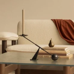 Audo Copenhagen Audo lysestake Interconnect, bronse, høyde 25,5 cm| Møbel Og Interiør