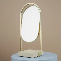 AYTM Angui bordspeil, gull, høyde 35 cm, glass, marmor| Møbel Og Interiør