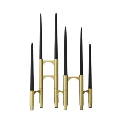 AYTM Compono lysestake, gull, h 12 cm, aluminium, sett med 3 stk Best