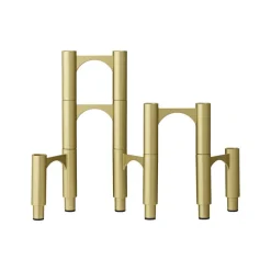 AYTM Compono lysestake, gull, h 12 cm, aluminium, sett med 3 stk Best