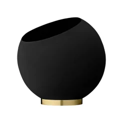 AYTM Globe blomsterpotte, Ø 37 cm, svart, aluminium, stål| Møbel Og Interiør