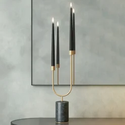 AYTM Grasil lysestake, gull/grønn, bredde 13 cm, marmor New