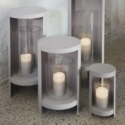 AYTM Ora lykt, gråbrun, høyde 58,4 cm, glass, aluminium| Møbel Og Interiør