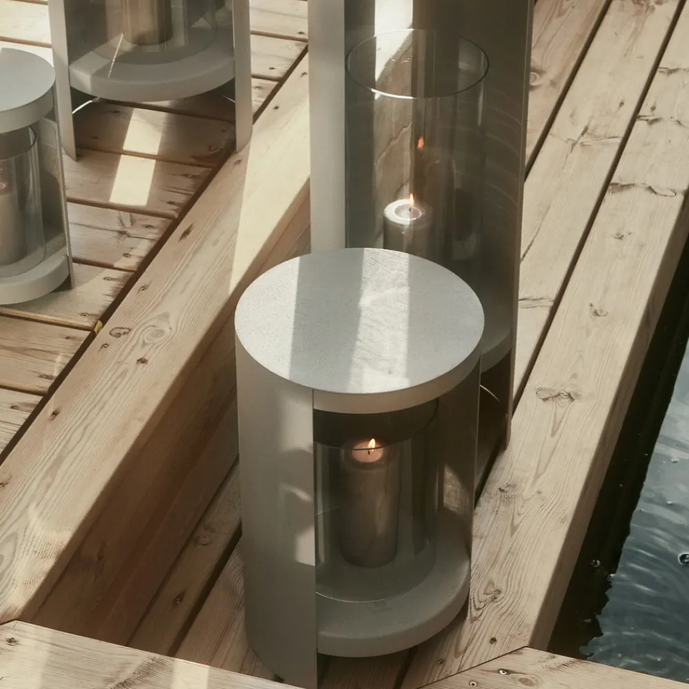 AYTM Ora lykt, gråbrun, høyde 28,2 cm, glass, aluminium Discount