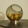 AYTM Vase Globe, Ø 17 cm, rav / gull, glass, stål| Møbel Og Interiør