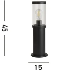 Searchlight Bakerloo sokkellampe, IP44, svart, høyde 45 cm, metall Sale