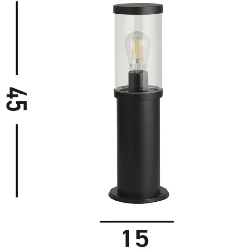 Searchlight Bakerloo sokkellampe, IP44, svart, høyde 45 cm, metall Sale