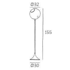 DESIGN BY US Ballroom gulvlampe, blå, glass, håndblåst, dimbar| Gulvlamper