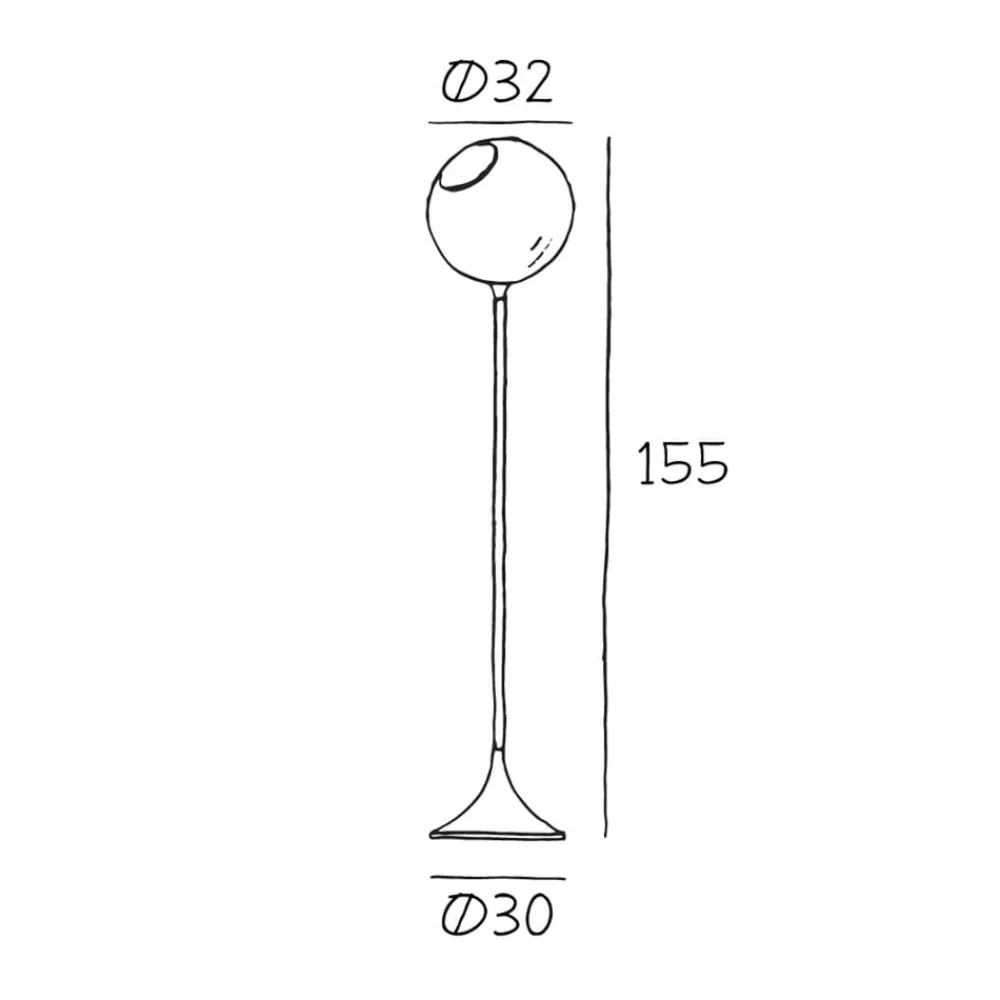DESIGN BY US Ballroom gulvlampe, lilla, glass, håndblåst, dimbar| Gulvlamper