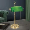 ORION Banklampe Harvard med trekkbryter, messing/grønn Discount