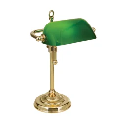 ORION Banklampe Harvard, messing/grønn, høyde 32 cm