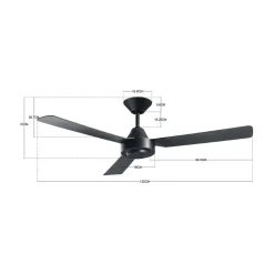 Beacon Lighting Beacon takvifte Bayside Calypso svart 122 cm stille| Takvifter|Moderne Takvifter