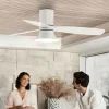Beacon Lighting Beacon takvifte med lys Flusso hvit Ø 132 cm stille| Takvifter|Moderne Takvifter