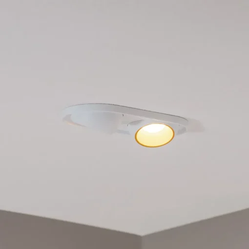 BEGA LED innfelt spot Studio Line, hvit/messing, 2 lyskilder.| Butikkbelysning