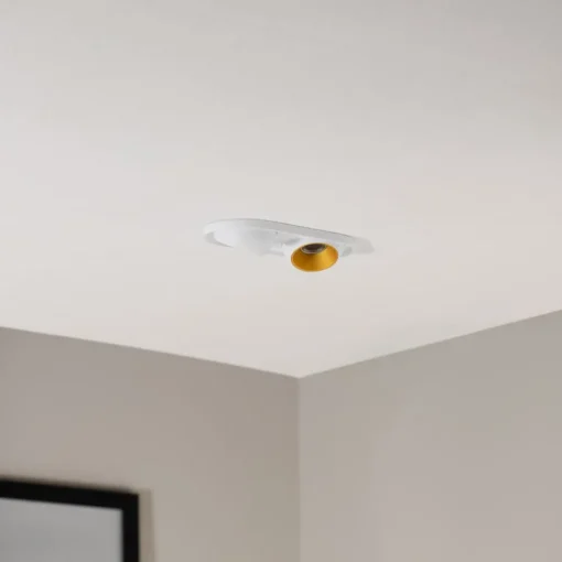 BEGA LED innfelt spot Studio Line, hvit/messing, 2 lyskilder.| Butikkbelysning