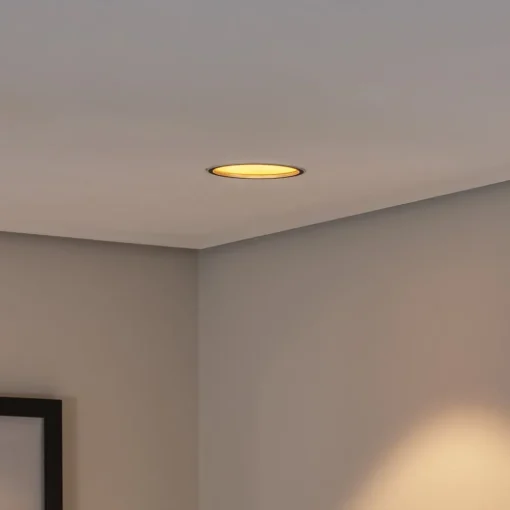 BEGA LED innfelt takspot Studio Line, svart/messing, aluminium| Butikkbelysning