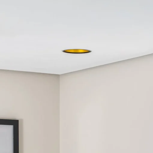 BEGA LED innfelt takspot Studio Line, svart/messing, aluminium| Butikkbelysning