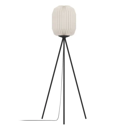EGLO Belgrave gulvlampe, høyde 141,5 cm, svart/hvit, metall Hot