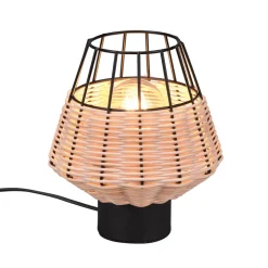 Reality Leuchten Bordlampe Borka med rotting og bur, natur Online