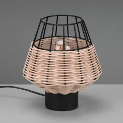 Reality Leuchten Bordlampe Borka med rotting og bur, natur Online