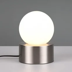 Reality Leuchten Bordlampe Countess, opalglass, metallfot nikkel| Bordlamper