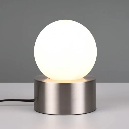 Reality Leuchten Bordlampe Countess, opalglass, metallfot nikkel| Bordlamper