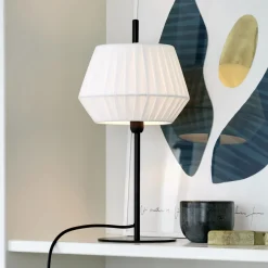 Nordlux Bordlampe Dicte, håndbundet skjerm, hvit Online