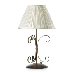 ONLI Bordlampe Grande Odino, 1 lyskilde, bronsefarget, tekstil Outlet