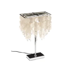 ONLI Bordlampe Makani, krom, med skjelldekor