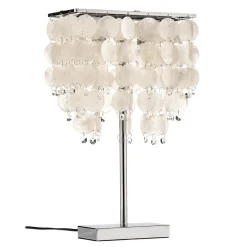ONLI Bordlampe Makani, krom, med skjelldekor