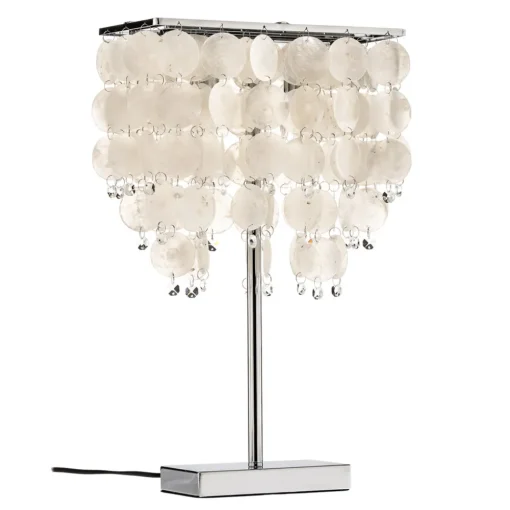 ONLI Bordlampe Makani, krom, med skjelldekor