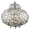 Searchlight Bordlampe Maroccan Fretwork i blank nikkel Outlet