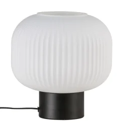 Nordlux Bordlampe Milford med glasskjerm, svart fot Best