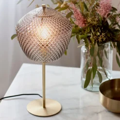 Nordlux Bordlampe Orbiform, glass, røykgrå gjennomsiktig Sale