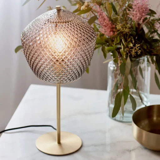 Nordlux Bordlampe Orbiform, glass, røykgrå gjennomsiktig Sale