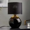 TK Lighting Bordlampe Palla, Ø 20 cm, svart/gull| Bordlamper