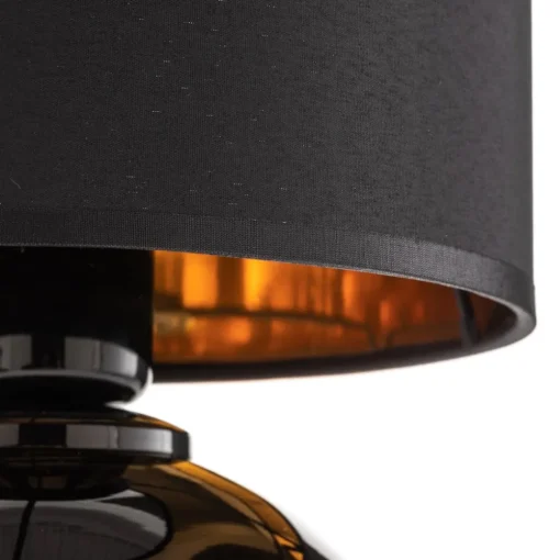 TK Lighting Bordlampe Palla, Ø 20 cm, svart/gull| Bordlamper