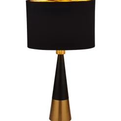 Searchlight Bordlampe Pyramide, svart-kobber| Bordlamper