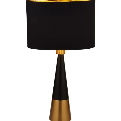 Searchlight Bordlampe Pyramide, svart-kobber| Bordlamper
