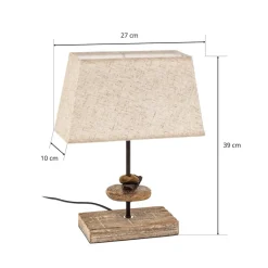 ONLI Bordlampe Seregon med stoffskjerm, høyde 39 cm| Bordlamper