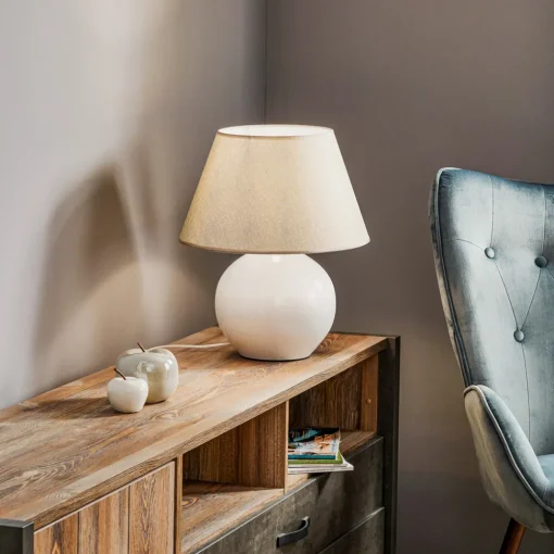 ONLI Bordlampe Sfera, høyde 53 cm, hvit/grå Online