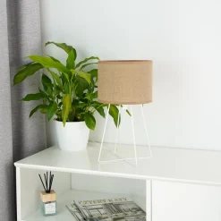 Duolla Bordlampe Trixi med trådramme hvit/beige, stoff, E14 Online