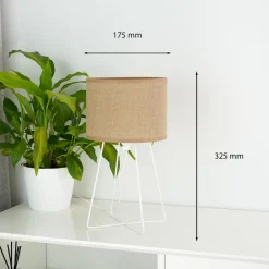 Duolla Bordlampe Trixi med trådramme hvit/beige, stoff, E14 Online