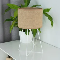 Duolla Bordlampe Trixi med trådramme hvit/beige, stoff, E14 Online