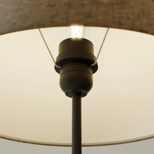 ONLI Bordlampe Vera, stoffskjerm og steindekor, 55 cm Hot