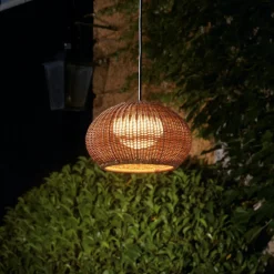 Bover LED-hengelampe Garota, støpsel grafittbrun/brun Online