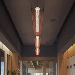 Bover LED-hengelampe Nans Balis S/140, brun/rød, 140 cm| Pendellamper Utendørs