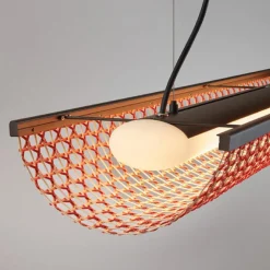 Bover LED-hengelampe Nans Balis S/140, brun/rød, 140 cm| Pendellamper Utendørs