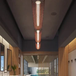 Bover LED-hengelampe Nans Balis S/140, brun/rød, 140 cm| Pendellamper Utendørs