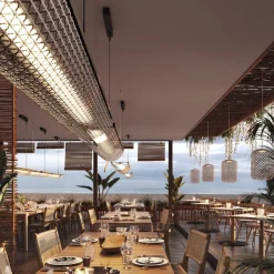 Bover LED-hengelampe Nans Balis S/140, brun/brun, 140 cm| Pendellamper Utendørs